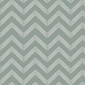 Dotted Chevron Sage Bone