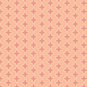 Retro Foulard Pattern in Peach Fuzz, Orange and Off-white. Larger scale