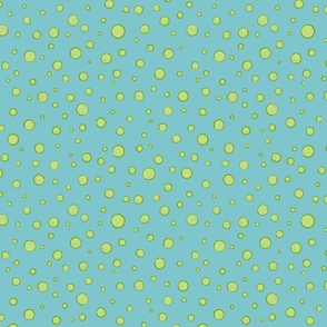 Something Fishy — Yellow Bubbles on Light Blue