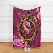 54x72 distressed pink dragon blanket