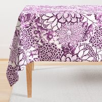 Dark Violet Lace Floral - Purple Abstract Flowers - Hand Drawn 