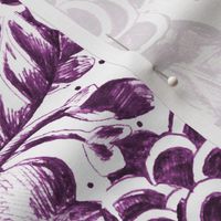 Dark Violet Lace Floral - Purple Abstract Flowers - Hand Drawn 