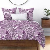 Dark Violet Lace Floral - Purple Abstract Flowers - Hand Drawn 