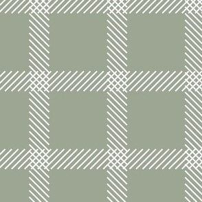 Plaid with a Twist - Dark Sage - Minimalist - Muted Colors - Geometric - Plaid Wallpaper - Tattersall - Plaid Fabric - Gingham - Checks