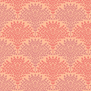 Peach Botanical Scallop Pattern – Warm summery pattern on peach fuzz background