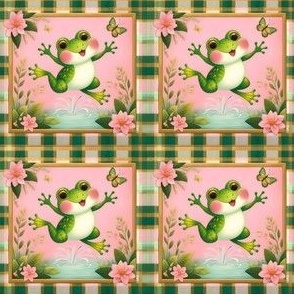 Whimsical Leaping Frog