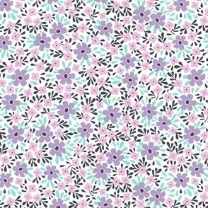 Girly Pink & Purple Floral Pattern // baby girl nursery decor flowers (5 Inch  Repeat)