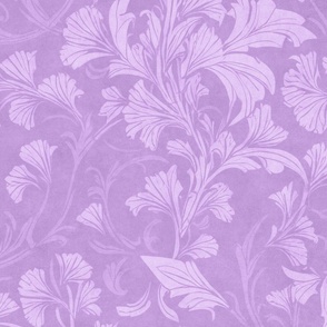 William Morris Style Flourish Damask Pattern Pastel Purple