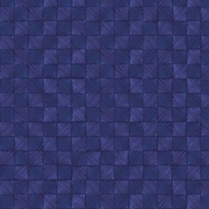 (Tiny) “Scribbled chessboard”, scruffy checkers midnight blue, purple and lilac