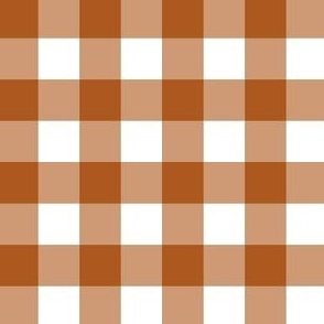 Small Gingham Checker Sunset Brown Earthy Sand and White