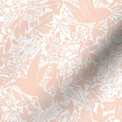 Floral Hummingbird Easter Hope - Peachy Pink