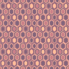 Retro Hexagons (6") - orange, purple (ST2023RH)