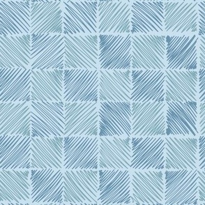  (Medium) Checkered repeat “Scribbled chessboard” in green, blue watery colors