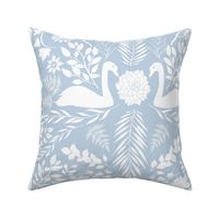 Swan Silhouettes Water Garden (Haint Blue)