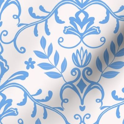 Calming French Country-Blue on off white