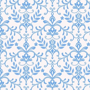 Calming French Country-Blue on off white