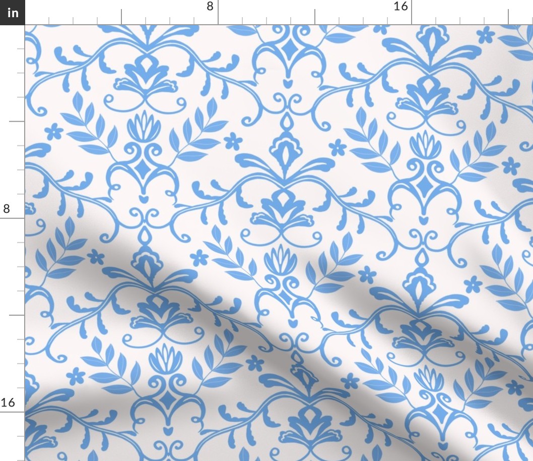 Calming French Country-Blue on off white