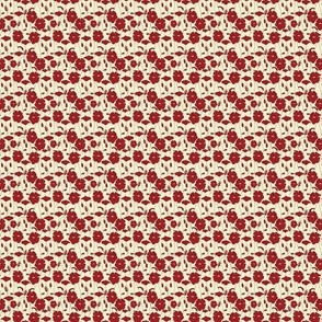 S. Red Coquelicot (Poppies) on Cream
