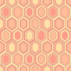 Retro Hexagons (12") - orange, yellow (ST2023RH)
