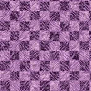   (Small) Hand drawn scribbled checkers “Scribbled chessboard” in pinky purples