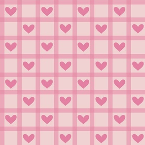 Pink Heart Gingham