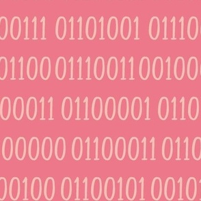 Girls Can Code Nerdy Computer Binary, Pink, 12in