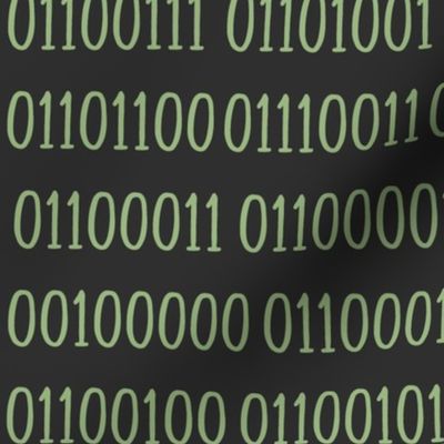 Girls Can Code Nerdy Computer Binary, Black & Green, 12in