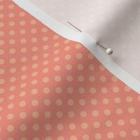 Polka Dots in Pantone Color 2024 - Peach Fuzz and Orange [smaller scale]