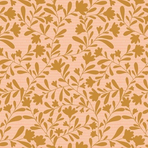 Trailing floral in gold yellow and peach 12"