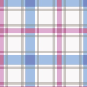 blue and pink plaid - large