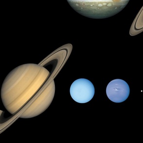 NASA Solar System Planet Sizes Chart, Large Scale