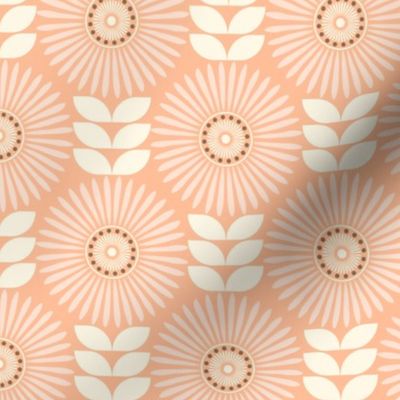 Peach Fuzz Retro Floral / Mid Mod / Geometric / Medium