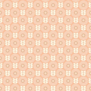 Peach Fuzz Retro Floral / Mid Mod / Geometric / Small