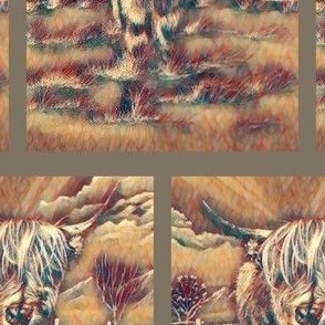 Mini Moo Mosaic Western Cow Print