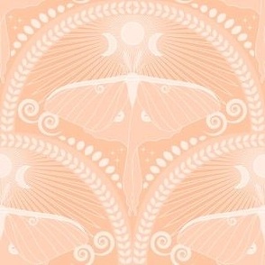 Peach Fuzz Luna Moth / Art Deco / Mystical Magical / Small