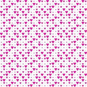 Ritzy Glam Fucshia Hearts on White