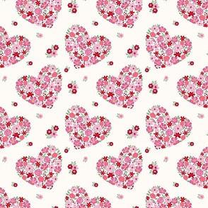 Valentines floral garden hearts 7” - medium