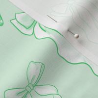 Coquette Light Green Bow Pattern