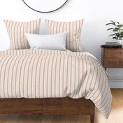 Sweet whimsical stripe with dots and waves - light marsala, muted red, old rose monochrome - medium - coordinate for sweet traditional floral with birds