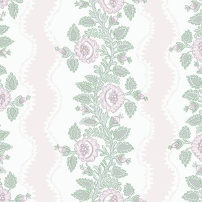 Etta Floral Stripe Pink and Green