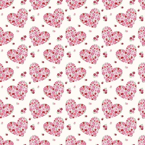 Valentines floral garden hearts small -4.5”