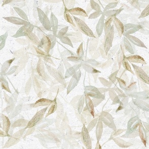 Large Pressed Leaves / Watercolor / Soft Faded Leaf