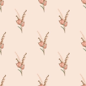 Pink Sprig//Spring Bouquet//Medium//10"x10"