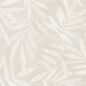 Textured Leaf - Warm Grey, Large Scale
