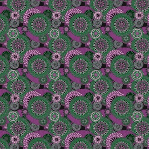 
Retro Purple Mandala Cog Pattern