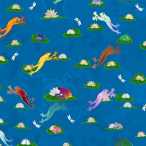 Leap Year Frogs - Large - Fabric repeat 40"  Wallpaper repeat 24" 