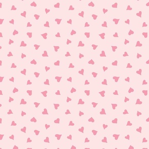 Love Hearts - Pink on Soft Blush Pink