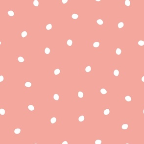 Dots - Coral Sunset - Blush Salmon - Polka Dots - Baby Girl - Nursery - Minimalist - Kids - Pink - Girly