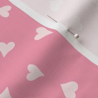 Love Hearts - Soft Blush Pink on Dusty Pink