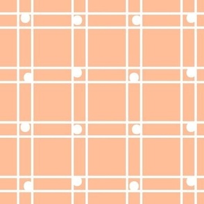 Wandering Dot - Peach Fuzz - Pantone 2024 - Color of the Year - Gingham - Checkers - Minimalist - Geometric - Nursery - Checks